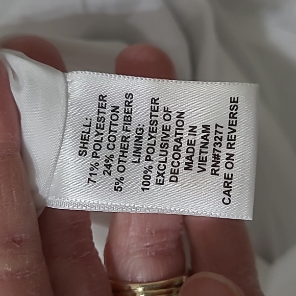 NWT Elle White Tweed Pencil Skirt With Colorful Specks & Fringe Hem size 16 - Picture 5 of 10